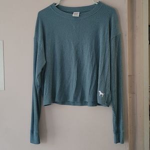 VS Pink dull turquoise loose long sleeve top